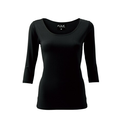 ポカポカレディスカットソー9003ブラックM