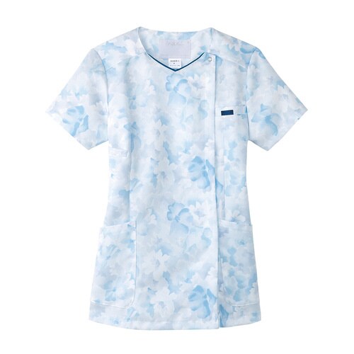 花柄ジップスクラブ7034SCブルーS