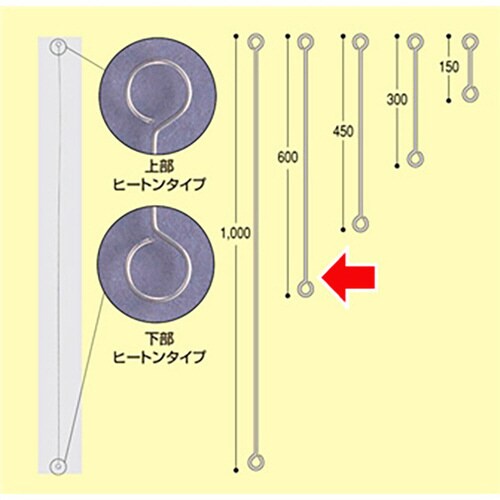 ヒートンロット棒(600mm)