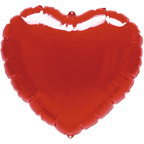ハート型ビニール風船 赤(無地)