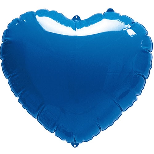 ハート型ビニール風船 青(無地)