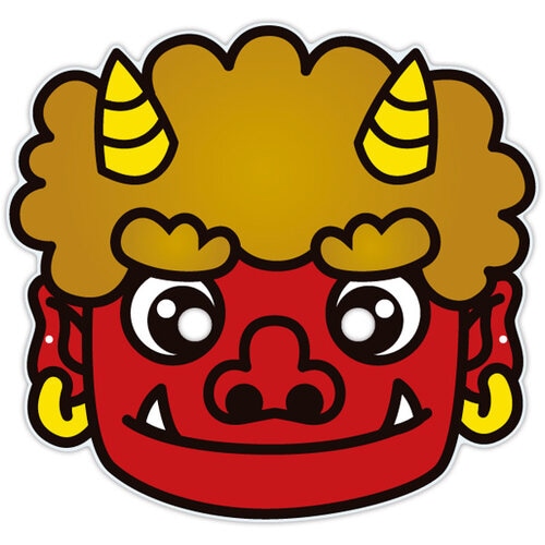 節分・鬼面 お面(ゴム輪なし)