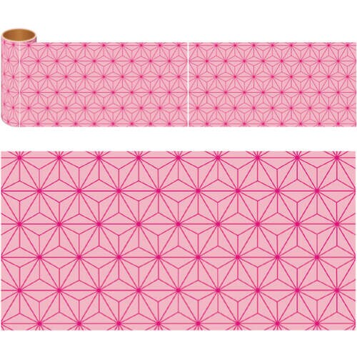 かんたんロール幕 麻の葉(桃)