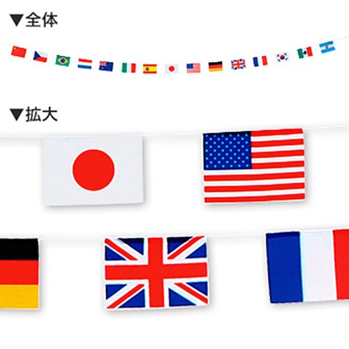 ミニ万国旗15カ国15旗(ポンジタイプ)