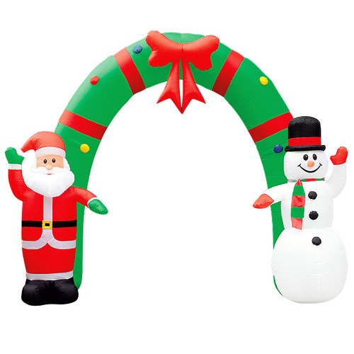エアブローサンタ&スノーマンアーチ(高さ240cm