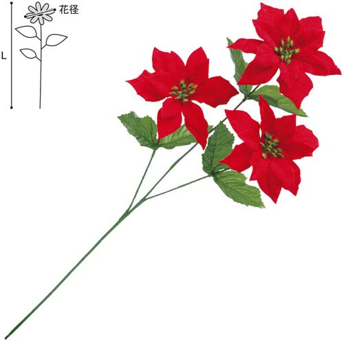 ベルベットポインセチアスプレー ×5本