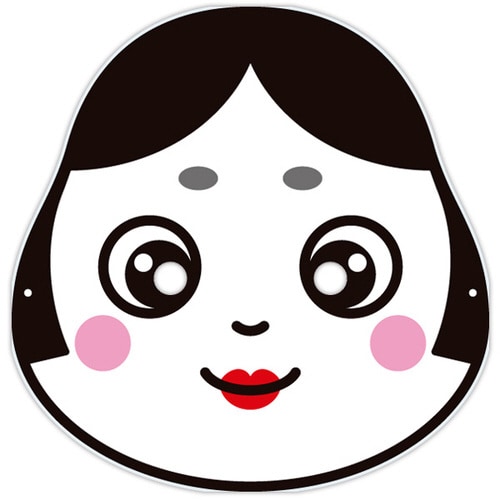 節分・おかめ面 お面(ゴム輪なし)