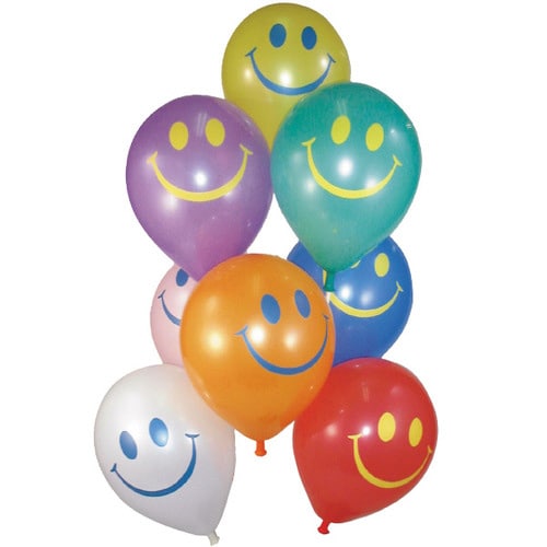 スマイル風船(バルブ・リボン紐付)