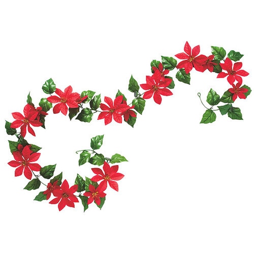 ポインセチアガーランド(マグネットタイプ) ×2本