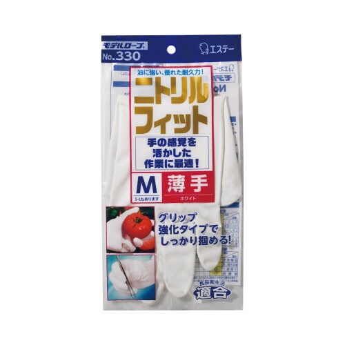NO.330ニトリル薄手 Mサイズ ホワイト