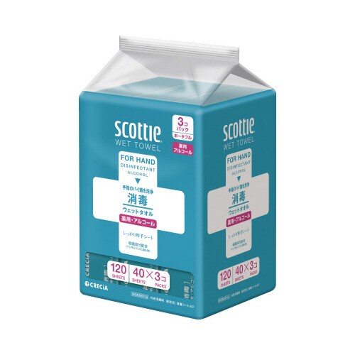 ウェットタオル 消毒アルコール 40枚×3P×4