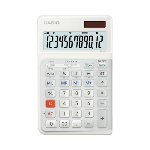 カシオ人間工学電卓 JE−12D−WE(ホワイト)