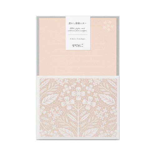 レターセット499 透かし 花柄 ピンク