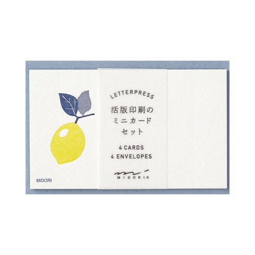 カードセット<名刺サイズ> 活版 レモン柄