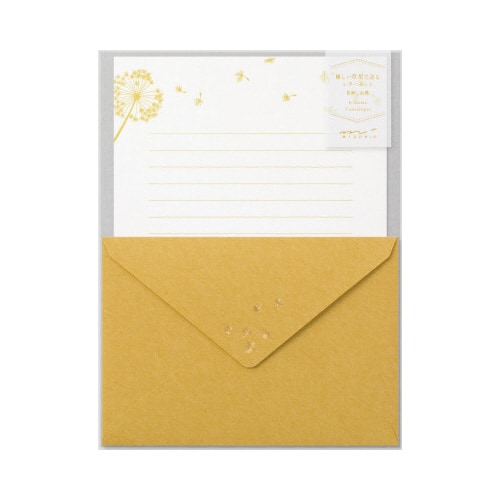 レターセット509 箔押封筒 綿毛柄