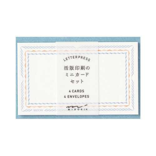 カードセット<名刺サイズ> 活版 フレーム柄青