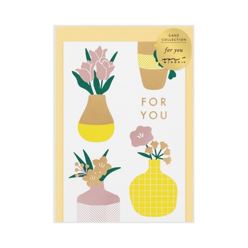 カード 色箔 花瓶柄