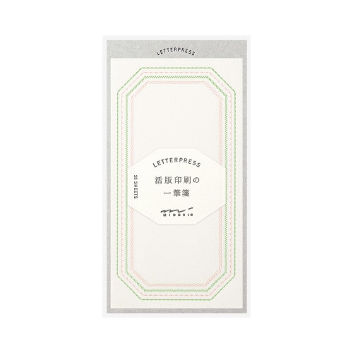 一筆箋 活版 フレーム柄 ピンク