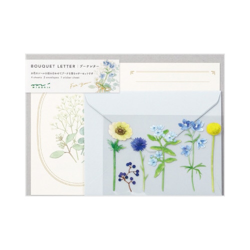 レターセット498 ブーケ ブルー