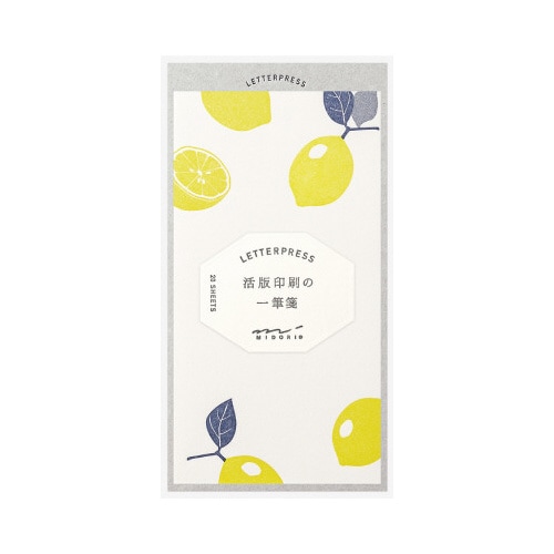 一筆箋 活版 レモン柄