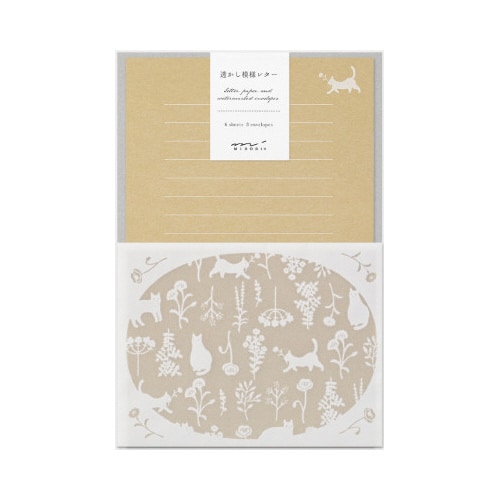 レターセット502 透かし ネコ柄