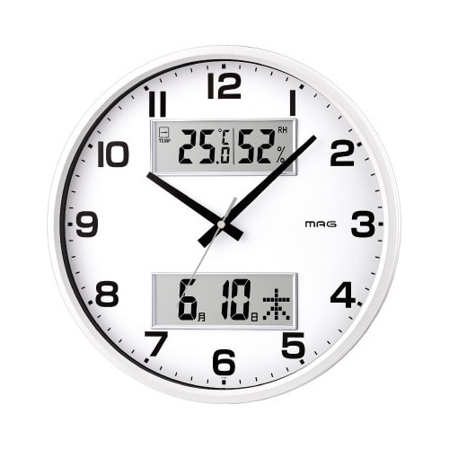 MAG デジアナ掛時計 ダブルポスト