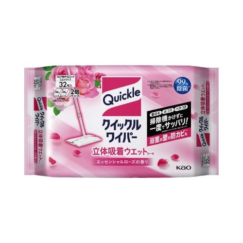 クイックルワイパー立体吸着WSローズ32枚×10