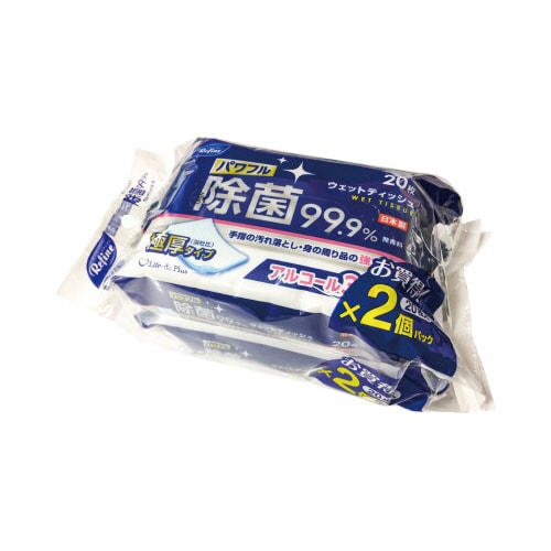 極厚 アルコール30% 除菌ウェット20枚×2P