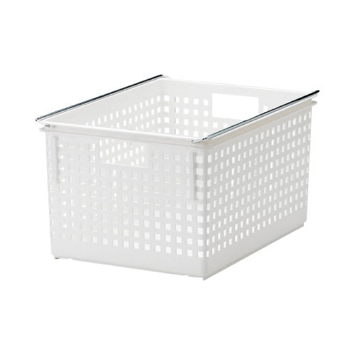 組み合わせて使える収納バスケットワイドL ホワイト