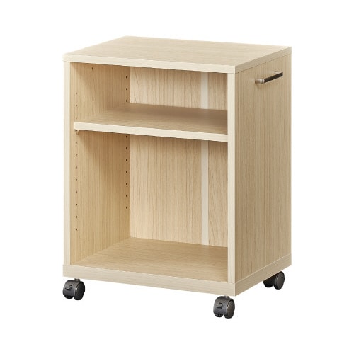 木製デスク下ワゴン 天板付 ナチュラル