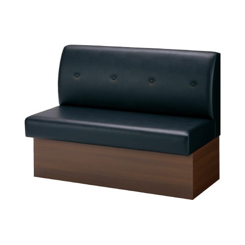 収納付システムベンチ幅1200 レザーBK×DB