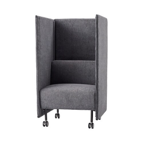 ムービングソファ 背・両側パネル付き グレー