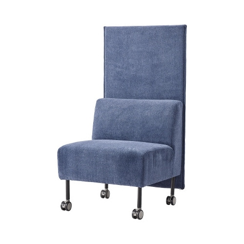 ムービングソファ 背パネル付き ブルー