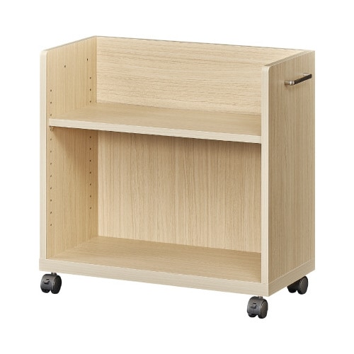 木製デスク下ワゴン 天板なし 薄型 ナチュラル