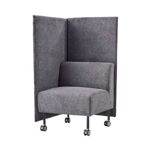 ムービングソファ 背・片側パネル付き グレー