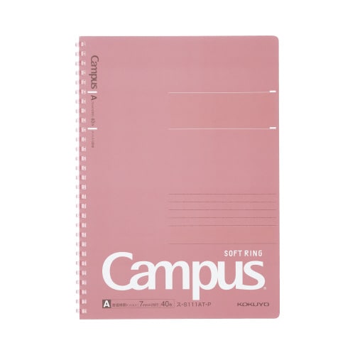 キャンパスソフトリングドット罫40枚B5 桃 5冊