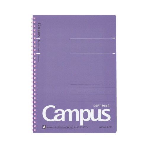 キャンパスソフトリングドット罫40枚B5 紫 5冊