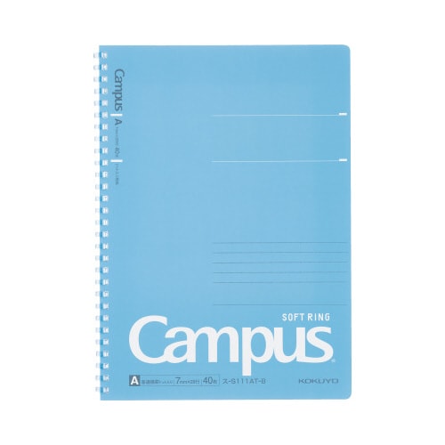 キャンパスソフトリングドット罫40枚B5 青 5冊