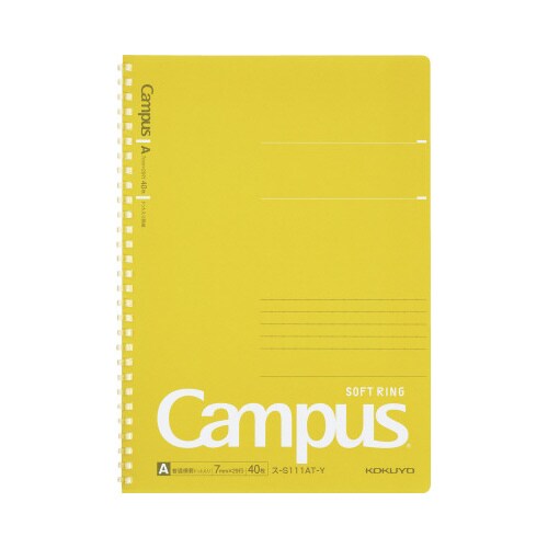 キャンパスソフトリングドット罫40枚B5 黄 5冊