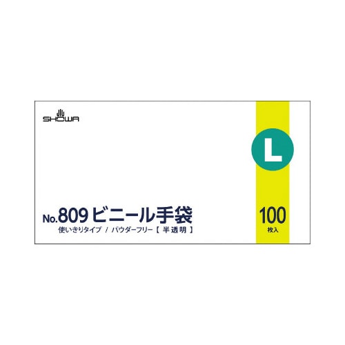 NO.809 ビニール手袋 Lサイズ×10箱