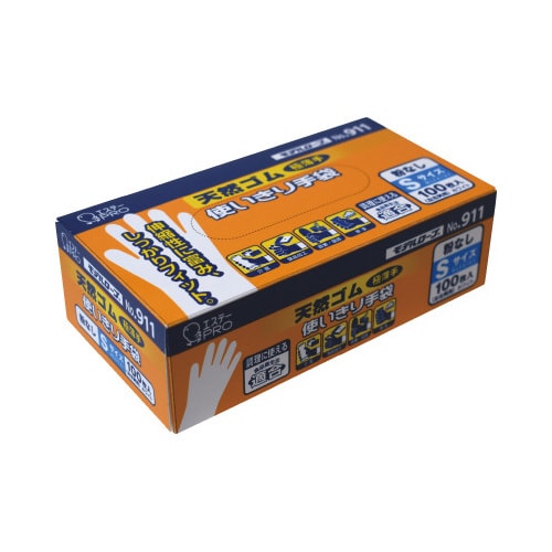 NO.911天然ゴム使い切り手袋 S ×12箱