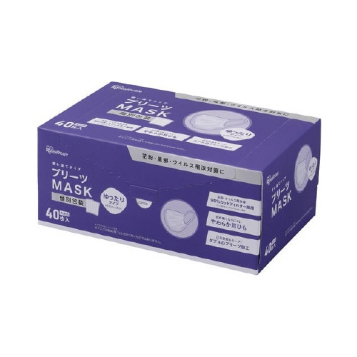 プリーツマスク ゆったり大きめ 40枚入×10