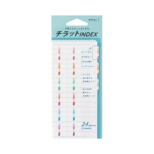 インデックスラベル チラット 数字 カラー