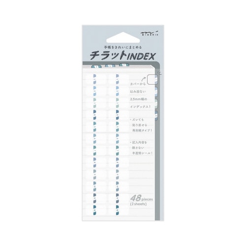 インデックスラベル<S> チラット 数字 ブルー
