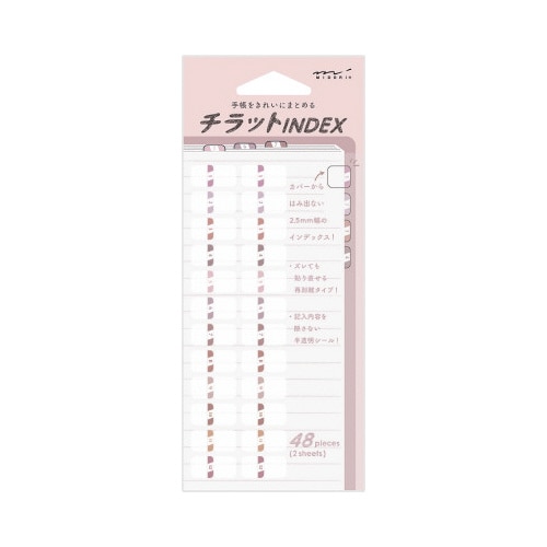 インデックスラベル<S> チラット 数字 ピンク