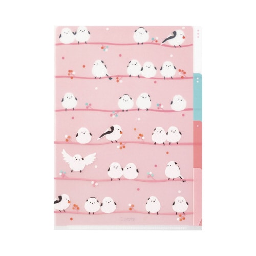 3ポケットクリアホルダー A5 シマエナガ柄