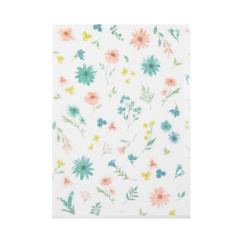 3ポケットクリアホルダー A4 花柄B