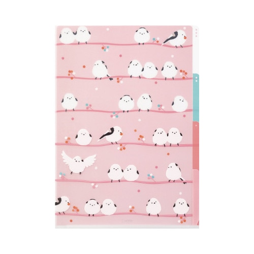 3ポケットクリアホルダー A4 シマエナガ柄