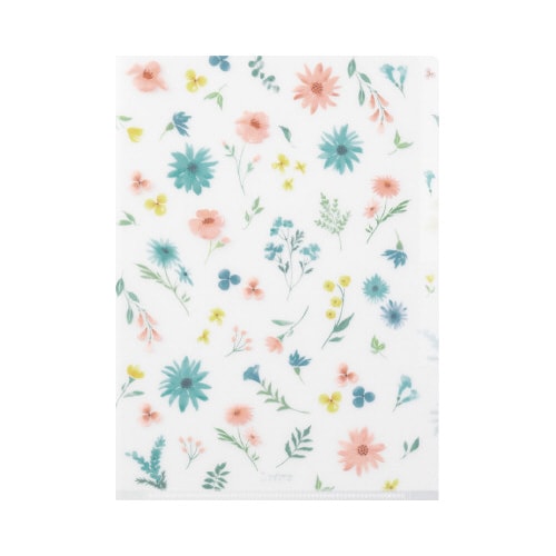 3ポケットクリアホルダー A5 花柄B