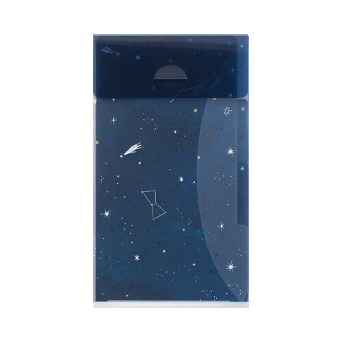 3ポケットクリアホルダーA5スリムフラップ付星空柄